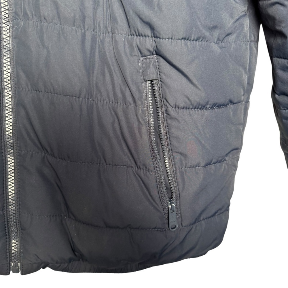 Abercrombie Kids Fleece Lined Puffer Coat Jacket Boys 15/16 Navy Water Resistant - Picture 8 of 15